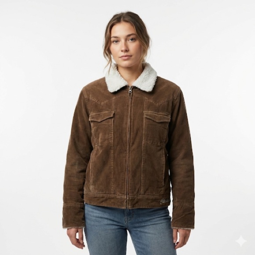 Cloudveil Women’s Western Corduroy Sherpa Jacket Brown XS